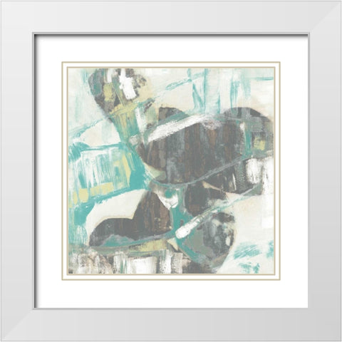 Stacked Orbs I White Modern Wood Framed Art Print with Double Matting by Goldberger, Jennifer