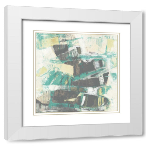 Stacked Orbs II White Modern Wood Framed Art Print with Double Matting by Goldberger, Jennifer