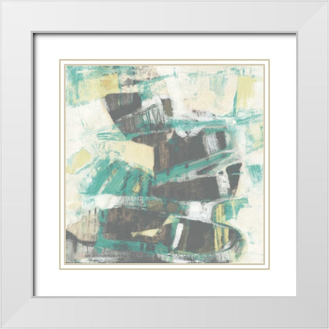 Stacked Orbs II White Modern Wood Framed Art Print with Double Matting by Goldberger, Jennifer