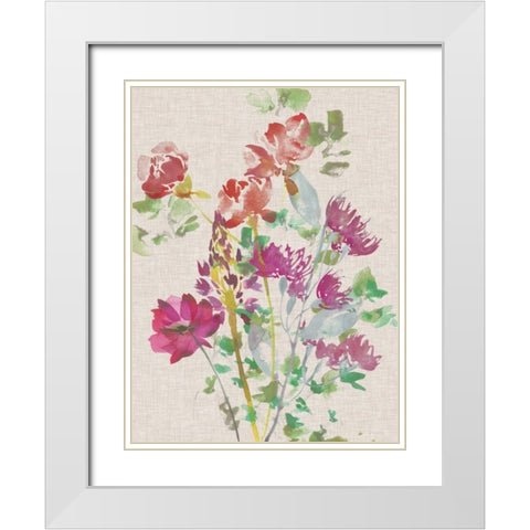 Linen Bouquet I White Modern Wood Framed Art Print with Double Matting by Mosley, Kiana