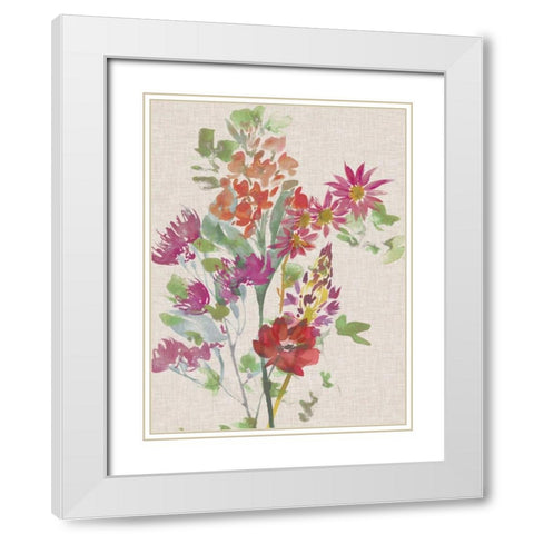 Linen Bouquet II White Modern Wood Framed Art Print with Double Matting by Mosley, Kiana