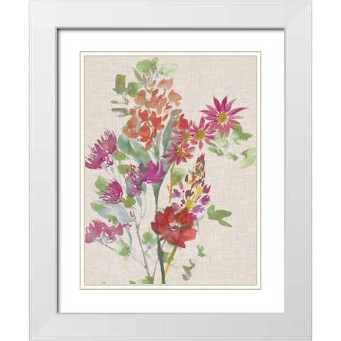 Linen Bouquet II White Modern Wood Framed Art Print with Double Matting by Mosley, Kiana
