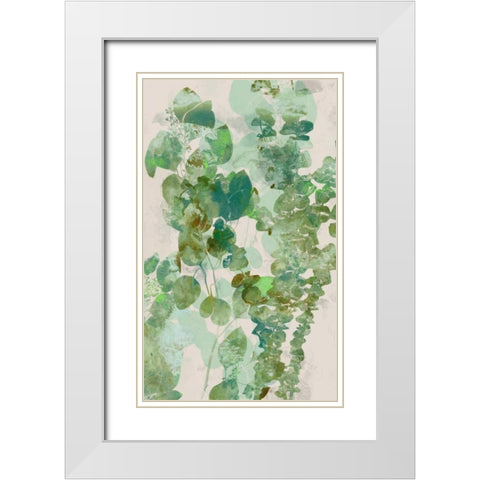 Watercolor Eucalyptus II White Modern Wood Framed Art Print with Double Matting by Goldberger, Jennifer