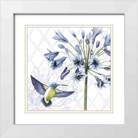Hummingbird Dance II White Modern Wood Framed Art Print with Double Matting by Popp, Grace