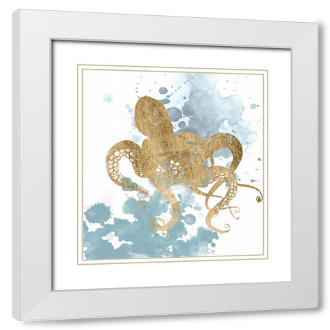 Gilded Splash I White Modern Wood Framed Art Print with Double Matting by Popp, Grace