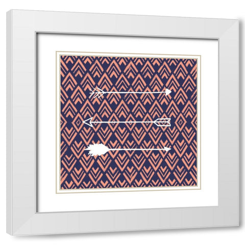 Deco Arrow I White Modern Wood Framed Art Print with Double Matting by Studio W