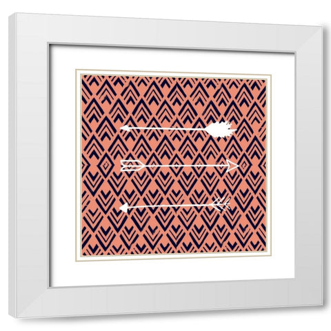Deco Arrow II White Modern Wood Framed Art Print with Double Matting by Studio W