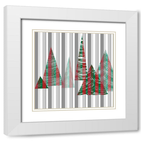 Oh Christmas Tree I White Modern Wood Framed Art Print with Double Matting by Gordon, Sharon