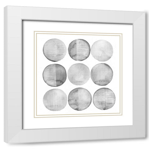 Soft Circles I White Modern Wood Framed Art Print with Double Matting by Popp, Grace