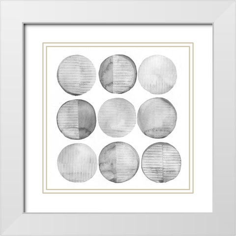 Soft Circles I White Modern Wood Framed Art Print with Double Matting by Popp, Grace