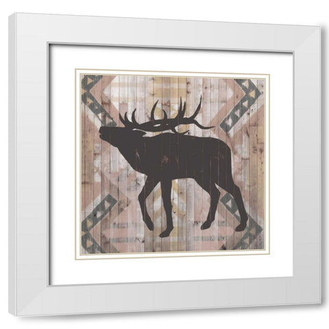 Southwest Lodge Animals I White Modern Wood Framed Art Print with Double Matting by Vision Studio