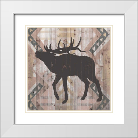 Southwest Lodge Animals I White Modern Wood Framed Art Print with Double Matting by Vision Studio