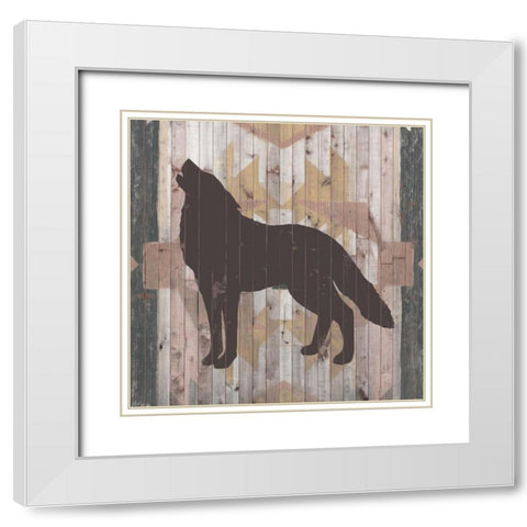 Southwest Lodge Animals II White Modern Wood Framed Art Print with Double Matting by Vision Studio