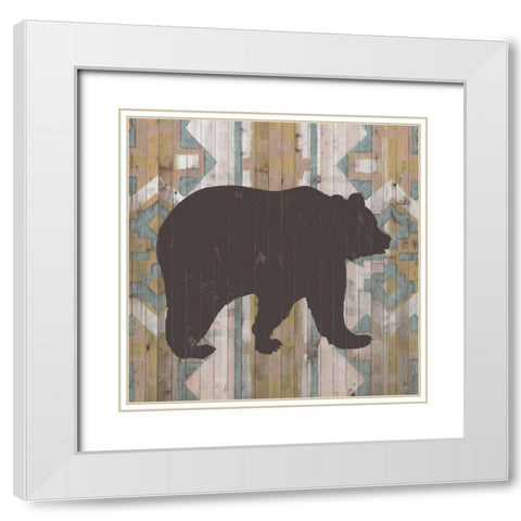 Southwest Lodge Animals III White Modern Wood Framed Art Print with Double Matting by Vision Studio