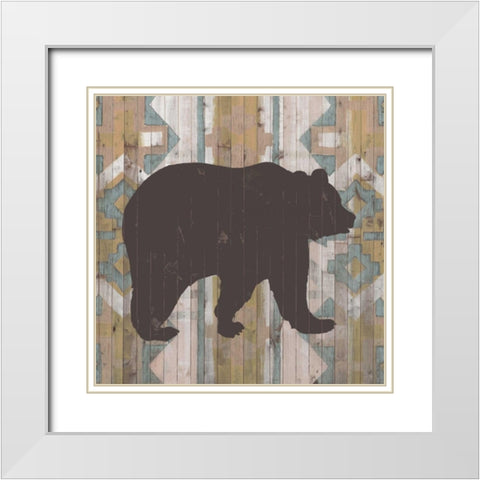 Southwest Lodge Animals III White Modern Wood Framed Art Print with Double Matting by Vision Studio