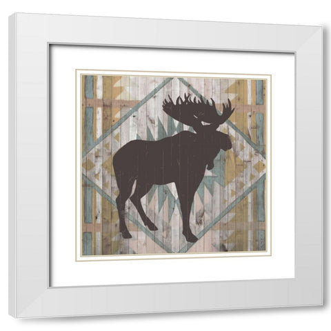 Southwest Lodge Animals IV White Modern Wood Framed Art Print with Double Matting by Vision Studio