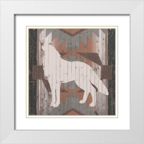Southwest Lodge Silhouette II White Modern Wood Framed Art Print with Double Matting by Vision Studio