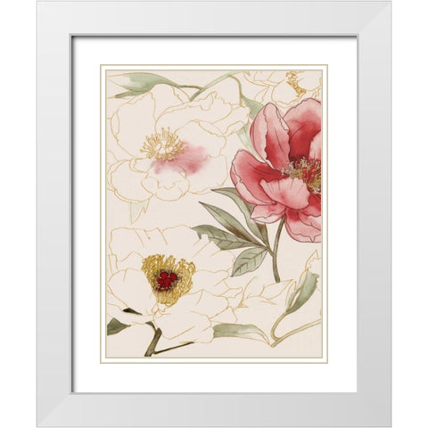 Unfinished Floral I White Modern Wood Framed Art Print with Double Matting by Popp, Grace