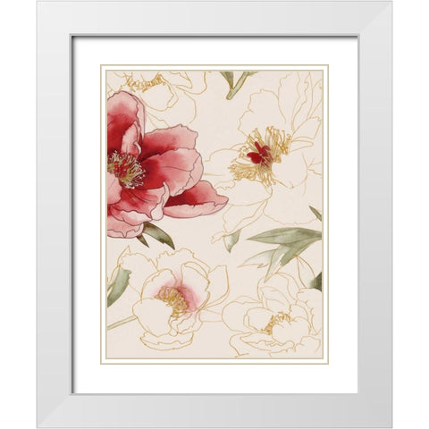 Unfinished Floral II White Modern Wood Framed Art Print with Double Matting by Popp, Grace