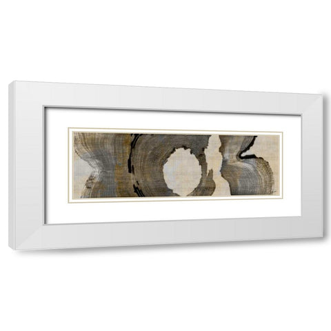 Cedar Round II White Modern Wood Framed Art Print with Double Matting by Butler, John