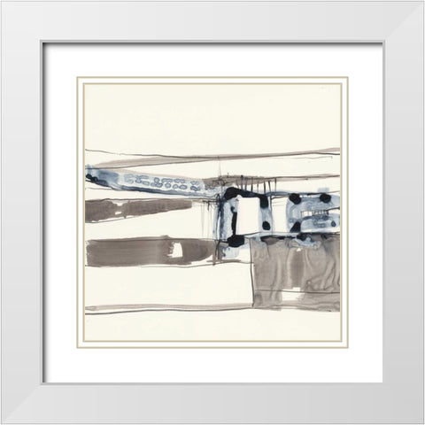 Stark Lines II White Modern Wood Framed Art Print with Double Matting by Goldberger, Jennifer