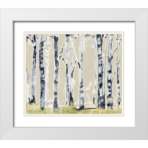 Parchment Birchline II White Modern Wood Framed Art Print with Double Matting by Goldberger, Jennifer