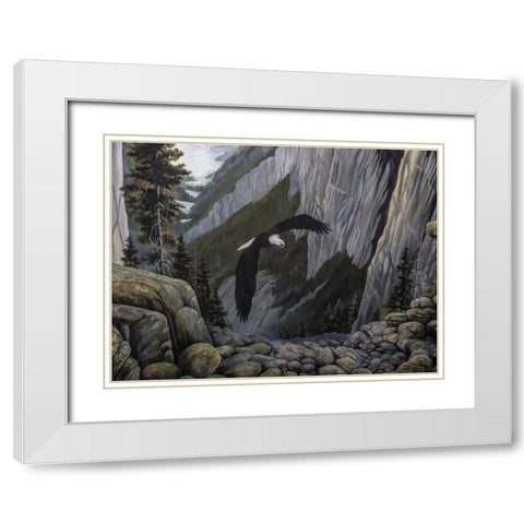Soaring High I White Modern Wood Framed Art Print with Double Matting by Lynnsy, B.