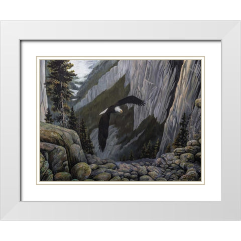 Soaring High I White Modern Wood Framed Art Print with Double Matting by Lynnsy, B.