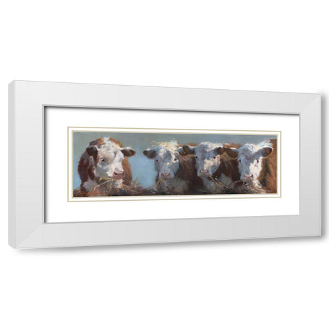 Little Bull and the Babes White Modern Wood Framed Art Print with Double Matting by Hawley, Carolyne