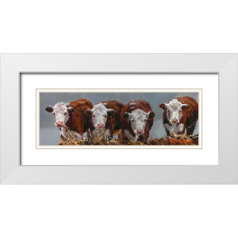 The Diners Club White Modern Wood Framed Art Print with Double Matting by Hawley, Carolyne