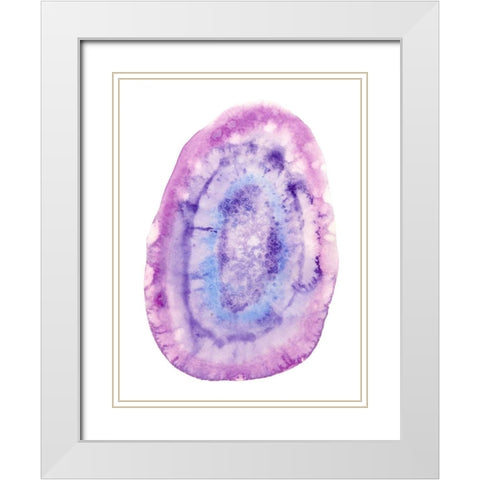 Radiant Geode I White Modern Wood Framed Art Print with Double Matting by McCavitt, Naomi