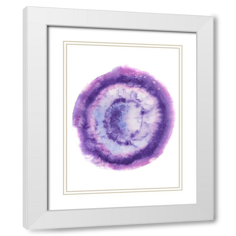 Radiant Geode II White Modern Wood Framed Art Print with Double Matting by McCavitt, Naomi