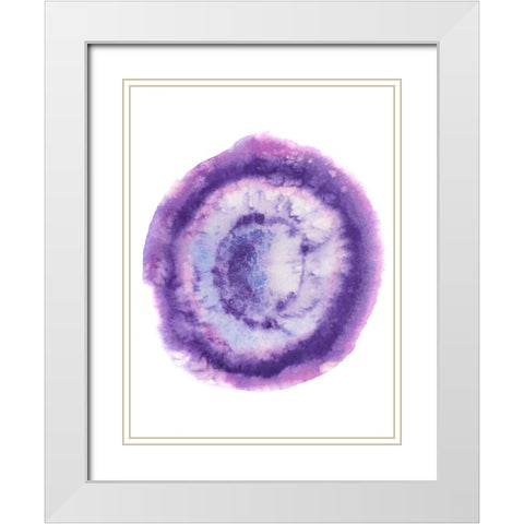 Radiant Geode II White Modern Wood Framed Art Print with Double Matting by McCavitt, Naomi