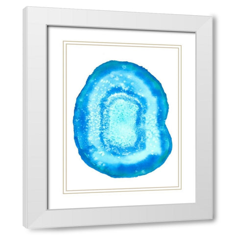 Radiant Geode III White Modern Wood Framed Art Print with Double Matting by McCavitt, Naomi