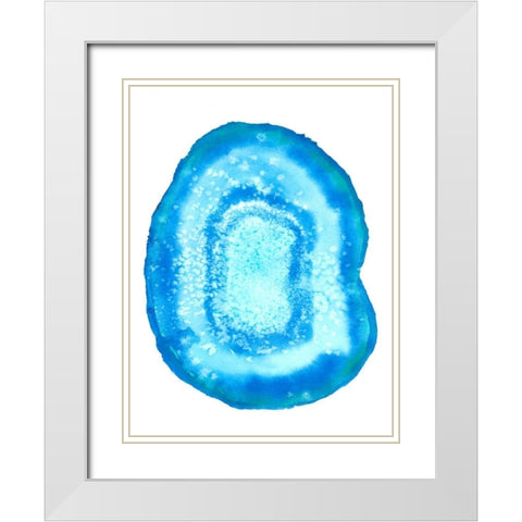 Radiant Geode III White Modern Wood Framed Art Print with Double Matting by McCavitt, Naomi