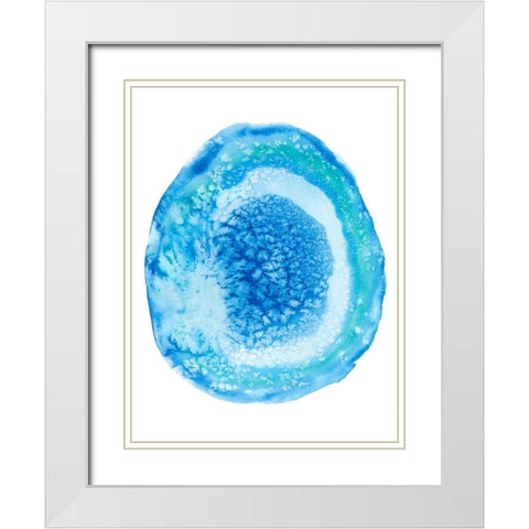 Radiant Geode IV White Modern Wood Framed Art Print with Double Matting by McCavitt, Naomi