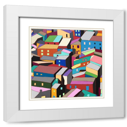 Rooftops I White Modern Wood Framed Art Print with Double Matting by Galapon, Nikki