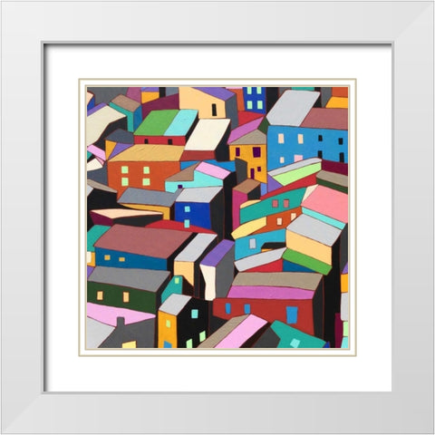 Rooftops I White Modern Wood Framed Art Print with Double Matting by Galapon, Nikki