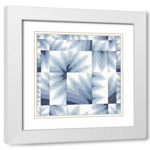Gradient Indigo III White Modern Wood Framed Art Print with Double Matting by Galapon, Nikki