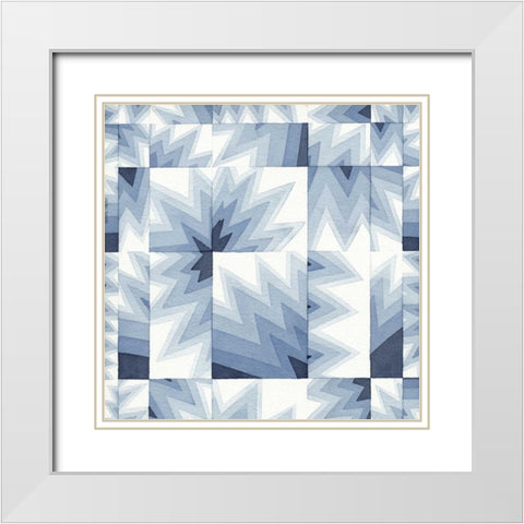 Gradient Indigo III White Modern Wood Framed Art Print with Double Matting by Galapon, Nikki