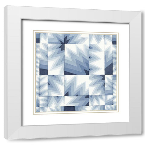 Gradient Indigo IV White Modern Wood Framed Art Print with Double Matting by Galapon, Nikki