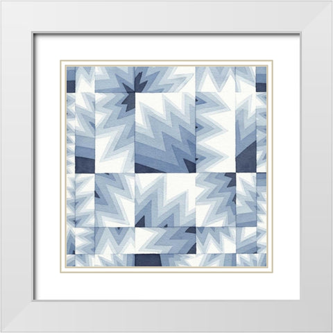 Gradient Indigo IV White Modern Wood Framed Art Print with Double Matting by Galapon, Nikki