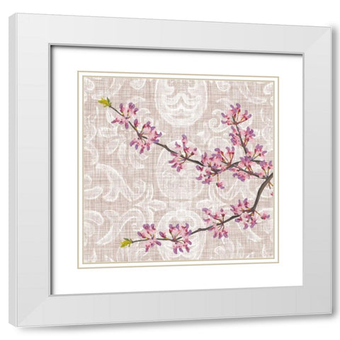 Flower Study Collection F White Modern Wood Framed Art Print with Double Matting by Miller, Dianne