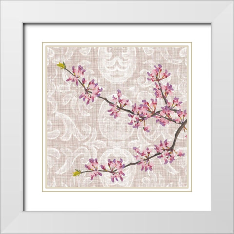 Flower Study Collection F White Modern Wood Framed Art Print with Double Matting by Miller, Dianne
