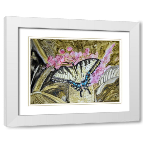 Butterfly in Nature II White Modern Wood Framed Art Print with Double Matting by Lynnsy, B.