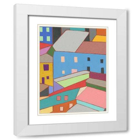 Rooftops in Color I White Modern Wood Framed Art Print with Double Matting by Galapon, Nikki