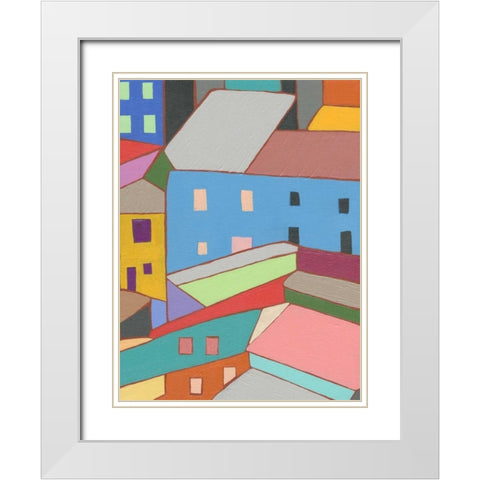 Rooftops in Color I White Modern Wood Framed Art Print with Double Matting by Galapon, Nikki