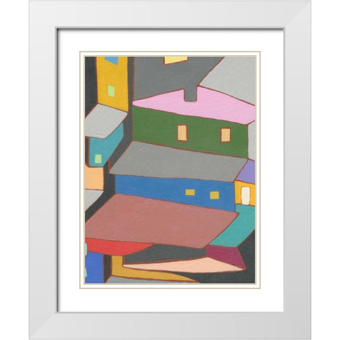 Rooftops in Color IV White Modern Wood Framed Art Print with Double Matting by Galapon, Nikki