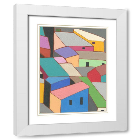 Rooftops in Color VII White Modern Wood Framed Art Print with Double Matting by Galapon, Nikki