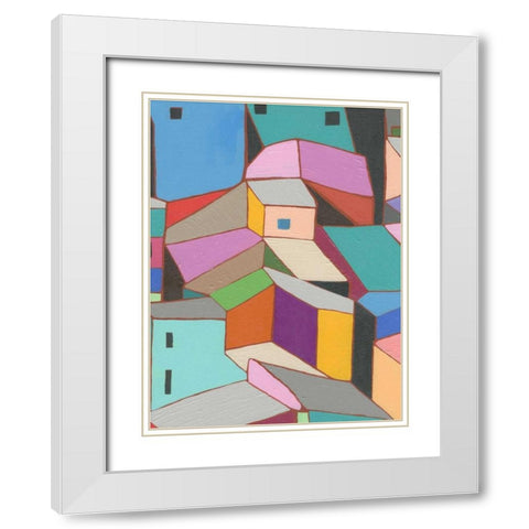 Rooftops in Color VIII White Modern Wood Framed Art Print with Double Matting by Galapon, Nikki